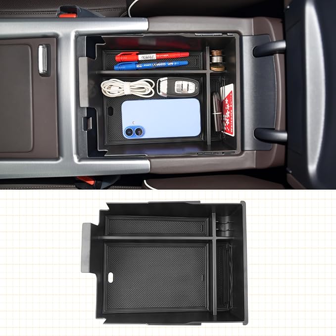 for Hyundai Palisade Center Console Organizer Tray for 2023-2025 Palisade SE/SEL/XRT/Limited/Calligraphy Armrest Box Secondary Storage Glove Box Insert Accessories (23-25 Palisade Black Trim)