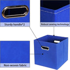 Fabric storage bins Cubes, Fabric Cube Organizer with Handle, Foldable Cube Bins for Cloth or Accessary Storage, 11x11x11, Se