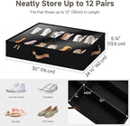 StorageWorks Shoe Organizer for Closet, Fits up to 24 Pairs, 2-Pack Ultra-thick Fabric Under Bed Shoe Storage Containers with