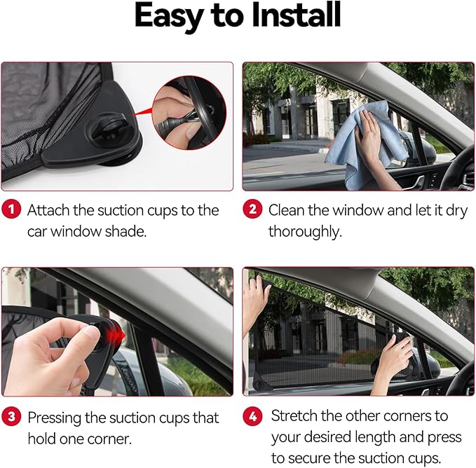 Car Window Shade，1Pack Car Window Shade for Baby,Rear Window Sun Shades Protect Child, Pets from Sun Glare and UV Rayse (39.4"x19.7")