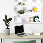 Blulu 4 Pcs Pegboard Shelves, 10 x 4 Inch Metal Heavy Duty Wall Mounted Pegboard Shelf Tray Accessories with Lip for Craft Ro