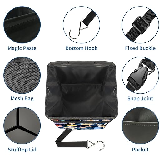 Car Trash Can – Multi-Purpose, Lightweight and Portable with Durable Water-Resistant Coating, No Installation Required, Practical and Ample Capacity, Variety of Colors.Conch Shell