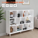 11 Cube Storage Organizer | Book Storage|Wide Bookshelf |Wooden Bookshelves -Cubic Storage Cabinet（Storing Books,Toys & More 