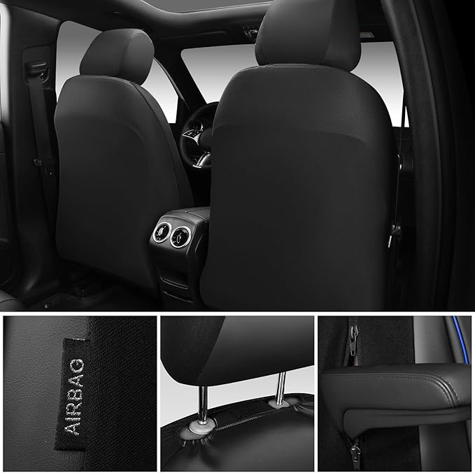 CAR PASS 3D Foam Faux Leather Car Seat Covers Front Seats,Waterproof Leather Front Seat Cover for Car,Universal Fit for SUV T