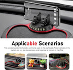 Multifunction Car Anti-slip Mat, Storage Pad & Rotatable Phone Holder & Parking Number Plate, Large Organizer Pad for Phone K