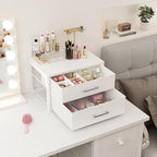 BOLUO Small Closet Organizer Drawers,Underwear and Bra Organizer with Divider for Socks,Fabric College Dorm Storage White