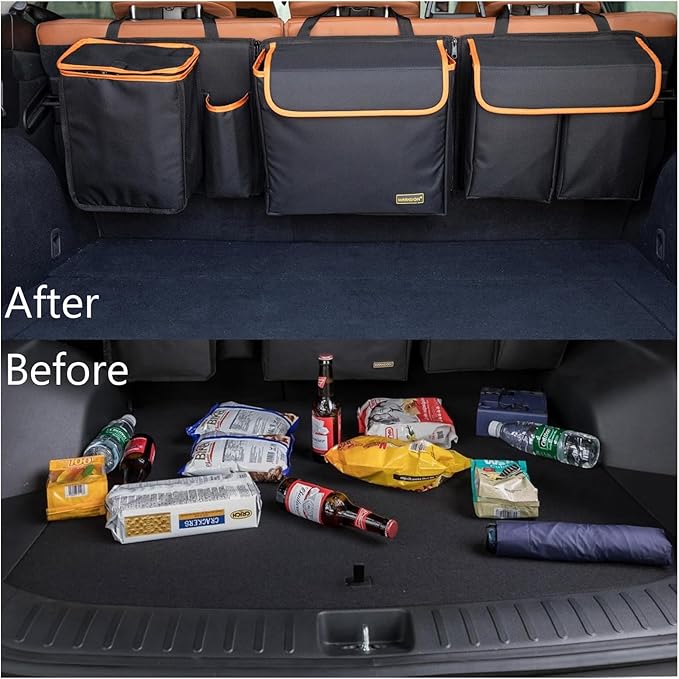 Deluxe Trunk and Backseat Organizer for Medium or large size SUVs & RVs, Detachable Storage Modules with Built-in Cooler,