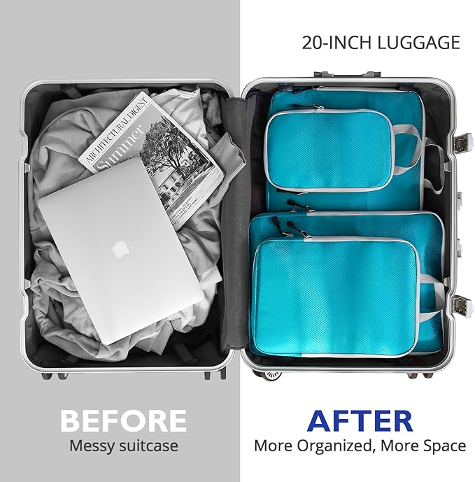 Compression Packing Cubes, 10 Set Packing Cubes for Travel Compression, Lightweight Compressible Package Organizer for Carry 