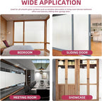 WPCTEV Window Privacy Film Frosted Glass Static Cling UV Sun Blocking Heat Control Window Tint Day and Night Insulation Home Bathroom Door Decorative Frosting Cover, 35.4 Inch x 20 Feet, Pure