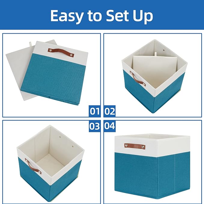 Temary Cube Storage Bins Storage Cube Bins for Home, 4 Pack Fabric Storage Bins for Organization, Storage Cubes 13x13 Cube Ba