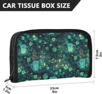 Car Tissue Holder Car Visor Organizer Tissue Box Holder for Car Sun Visor Organizer with Car Vehicle Accessories Essentials Interior for Women Men Teal Glowingmugs Clovers Lights St.Patrick