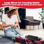 Foldable Full Length Mirror 2-in-1 Wall-Mounted or Tabletop Mirror, Portable Travel Mirror with Handle for Dance Home Bedroom