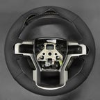 MEWANT Hand Stitch Black Hexagon Embossed Faux Leather Steering Wheel Cover for Ford F150 F250 F350 Expedition 2018-2021