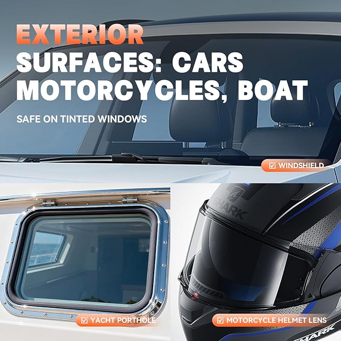 Spray Rain & Fog Defense Duo: Hydrophobic Rain Repellent & Anti-Fog Interior Spray for Car Windows, Windshield & Motorcycle V
