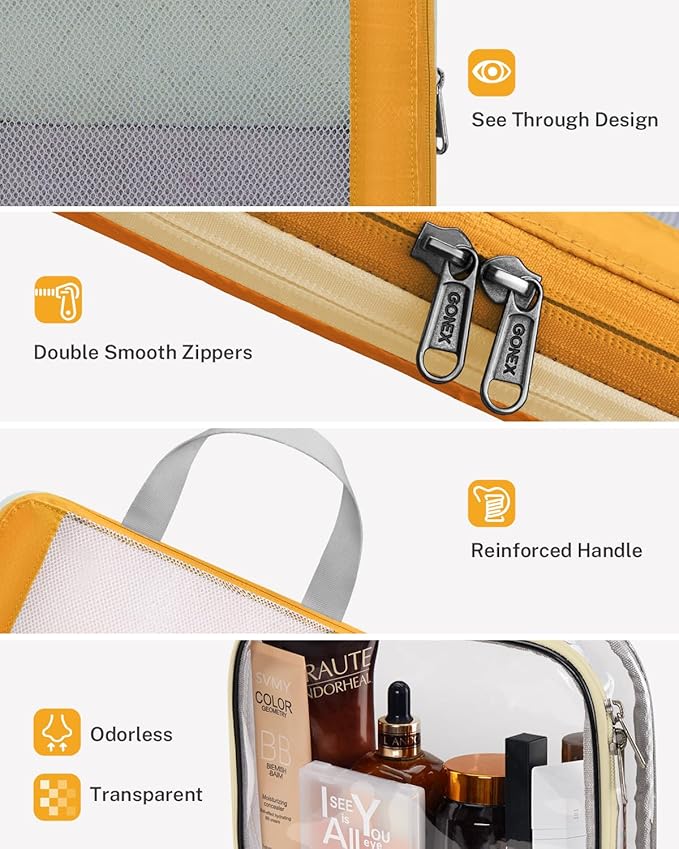 Gonex 8 Set Expandable Mesh Packing Cubes for Travel - Compression Packing Organizers with Toiletry, Laundry, Shoe & Cable Ba