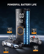 Tire Inflator Portable Air Compressor - 150PSI Fast Cordless Air Pump for Car Tires, Rechargeable Bike Tire Pump with Digital Pressure Gauge, LED Light for Cars, Bicycles, Balls and More