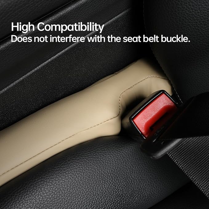 2Pack Leather Car Seat Gap Filler – Anti-Drop Console Organizer, Scratch-Resistant Waterproof Easy to Clean, Fits 90% Vehicles Without Blocking Seat Movement