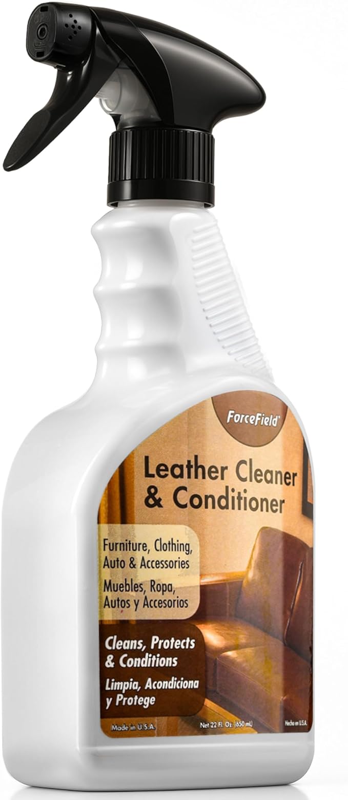 ForceField 2-in-1 Leather Cleaner & Conditioner (22oz) - Restores Natural Oils, Removes Stains and Hides Scuffs - Safe for Fi