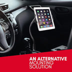 Macally Car Seat Rail Mount - Super Secure Tablet and Phone Holder for Car, Truck, and Any Vehicle - Adjustable Gooseneck iPad Mount - Works With All iPad, iPhone, Tablets