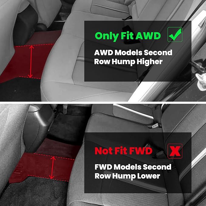 LASFIT Floor Mats & Cargo Mat for Hyundai Sonata 2020-2026 (Only Fit AWD & Gas) / Kia K5 2021-2025 (Only Fit AWD, Not for FWD) Custom Fit TPE All Weather Floor Liners Car Mats Accessoires