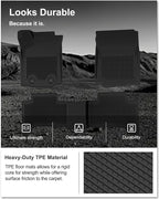 KIWI MASTER Floor Mats for 2016 2017 Toyota Tacoma Double Cab Crew Cab, Custom Fit All Weather Car Mats, Heavy Duty TPE Floor Liners, Front & Rear 2 Row, Black