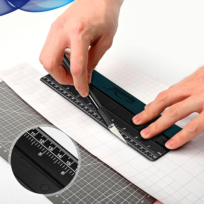 NEWISHTOOL Vinyl Wrap Squeegee for Vinyl, Big Size Wallpaper Smoothing Squeegee, 3 Pack 25CM Decals Squeegee with Ruler & Micro Suede Felt Edge for Sign Making Graphic Window Tint Film Application