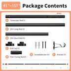 Tension Curtain Rod 41-157In-55Lb, Outdoor Extra Long Curtain Rod No Drilling for Window or Bathroom Patio, Adjustable Heavy 
