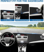 FIILINES Dash Cover Fit for Mazda 3 2010-2013 Accessories Dashboard Mat Cover for Mazda 3 Accessories Dash Mat Sunshade Nonsl