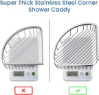 Shower Basket Brushed Stainless Shower Corner Shelf, 304 Caddy Stainless Steel Rustproof, Organizer Wall Mounted Basket(Inclu