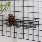 Metal Mesh Wall Grid Panel Hanging Basket,Display Shelf,Pen Holder,Hooks Rack,Bookshelf,Decorative Desk Storage Organizer for