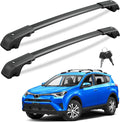 KINGGERI 300LBS Lockable Roof Rack Cross Bars Compatible with Toyota RAV4 2013-2018, Lockable Aluminum Heavy Duty Crossbar Anti-Theft Metal Lock Key Black Matte Powder Coated Non-Corrosion