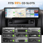CD Slot Mount for CarPlay Screen 360° Rotation Tool-Free Installation Sturdy and Secure Compatible with in-Car Monitors CD Slot CarPlay Mount