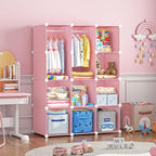 VIPZONE Baby Dresser, Kids Closet Organizers, Portable Kids Wardrobe for Closet, Bedroom, Nursery, Cubby, Cabinet, Clothes, D