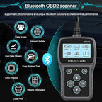 Bluetooth OBD2 Scanner Diagnostic Tool with Battery Tester: Check Engine Code Reader - Plug & Play with Live Data and Trip
