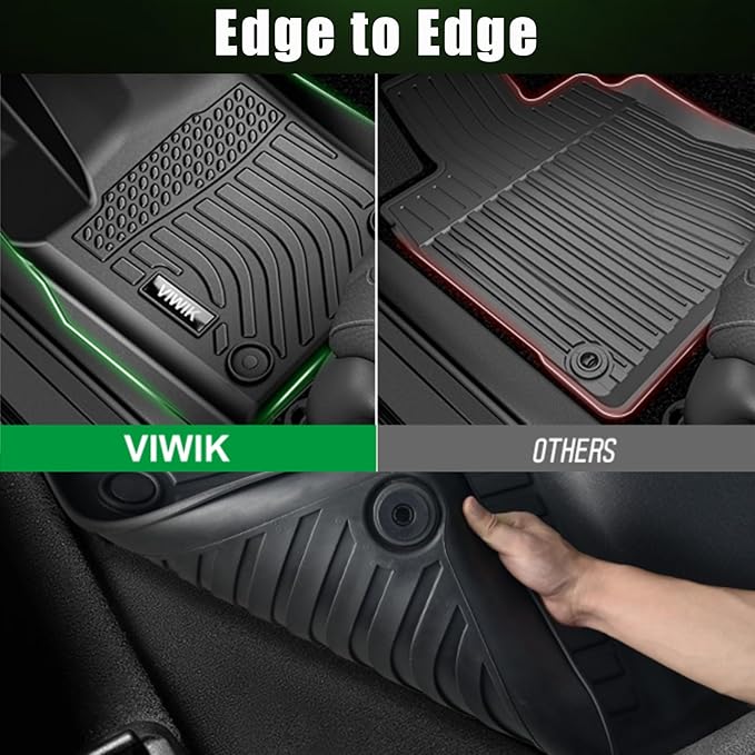 VIWIK Floor Mats for Kia Sportage 2025 2024 2023 Hybrid, All Weather Car Mats Automotive Floor Liners for 2023 2024 Sportage Front & Rear, TPE Rubber Non-Slip Black