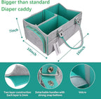 Baby Diaper Caddy Organizer for Boy or Girl Large Nursery Storage Bin Basket Portable Holder Tote Bag for Changing Table and 