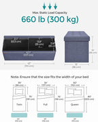 SONGMICS MAZIE Collection - 43 Inches Folding Storage Ottoman Bench, Ottoman Foot Rest, End of Bed Bench, Storage Chest, Load
