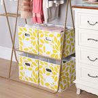 MAX Houser Fabric Storage Bins Cubes Baskets Containers with Dual Plastic Handles for Home Closet Bedroom Drawers Organizers,