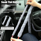 NEWISHTOOL 10 Ft Thicken Soak Rope for Window Tinting, Cars Glass Tint Film Installing Water Drying Absorbent Soak Shield Rope Automotive Windshield Car Door Window Cleaning Tool, Gray Microfiber Rope