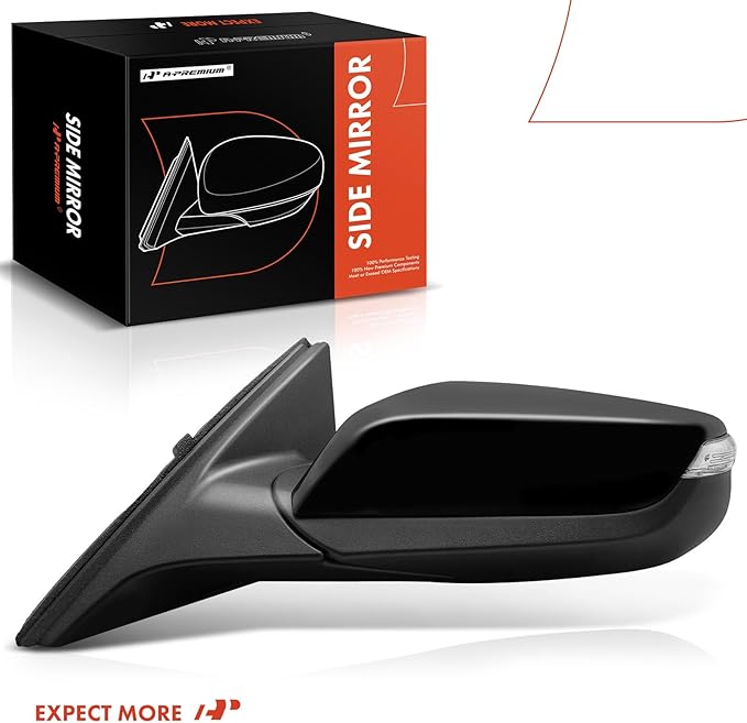 A-Premium Driver Side Power Door Mirror - Compatible with Chevrolet Malibu 2016 2017 2018 2019 - Heated Manual Folding Black 