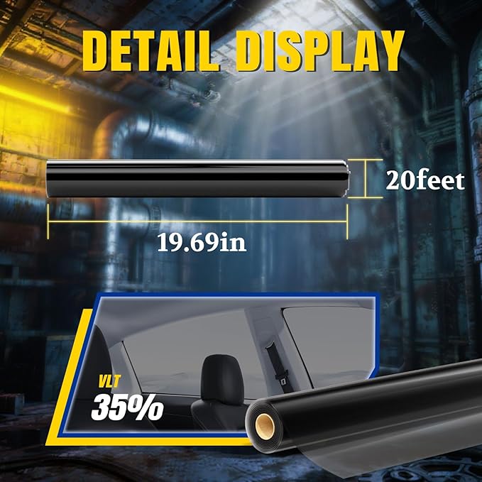 ARANA 35% VLT 20" × 20FT Ceramic Car Window Tint Film, Heat Resistant & 99% UV Blocking Privacy Protection
