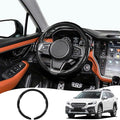 Car Steering Wheel Cover for Subaru Forester, Outback, Crosstrek, Impreza WRX - Carbon Fiber Pattern Protective Cover in Black Compatible with 15-inch Wheels Decorative Modification Accessories