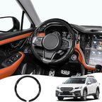Car Steering Wheel Cover for Subaru Forester, Outback, Crosstrek, Impreza WRX - Carbon Fiber Pattern Protective Cover in Black Compatible with 15-inch Wheels Decorative Modification Accessories