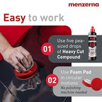menzerna Scratch and Swirl Remover Kit I Car polishing Set with Menzerna Heavy Cut 400 (8oz) and 3,5 Inch Polishing Pad I Deep Scratch Repair Kit for All Types of Vehicles