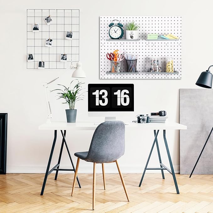 Lineshading 4 Pcs Pegboard Shelves, 10 x 4 Inch Metal Shelf Brackets Pegboard Tray Accessories Wall Organizer for Craft Room 