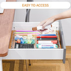 Yieach Expandable Desk Drawer Organizer Tray,1.8 Inch High Junk Drawer Organizer for Kitchen,Clear Shallow Office Drawer Orga