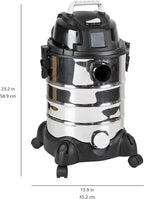Amazon Basics Wet Dry Shop Vacuum Cleaner, 6 Gallon, 3.5 HP Stainless Steel, with Filter, Grey/Black