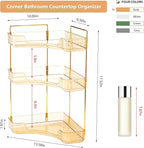 Corner Bathroom Counter Organizer Bathroom Countertop Shelf Makeup Organizer for Vanity Perfume Tray for Corner Storage (3 Ti