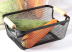 AJIODA 2 Pack Metal Mesh Steel Basket, Small Wire Storage Organizer Basket Multi-function Hanging Kitchen Basket Fruit Basket