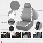 CAR PASS Cow Print Faux Leather Car Seat Covers & Cow Car Mats & Cow Steering Wheel Cover Seat Belt Pads Universal fit for SU
